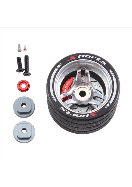 Sanwa Mt4/futaba 4px/flysky Nb4/ko Ex Için Fren Diski Fren Kaliperi ile Rc Metal Handwheel/wfly X9 Gümüş (Yurt Dışından)