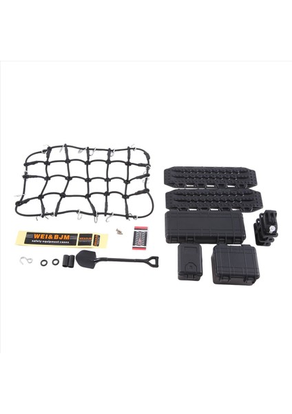 Trx4 SCX10 90046 90047 Rc Araç Aksesuarları Için Evrensel Simüle Dekorasyon Bavul Bagaj Net Kürek Siyah (Yurt Dışından)