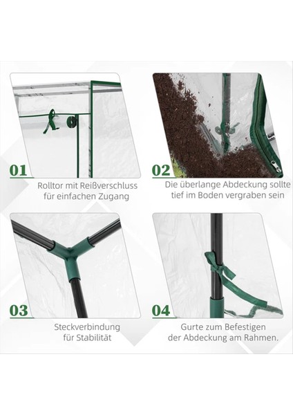 Sera Yedek Kapağı Açık Dış Mekan Yavru Çadır Su Geçirmez Anti-Uv Sera Kapağı Taşınabilir Mini Bahçe Serası (Yurt Dışından) fırsatları