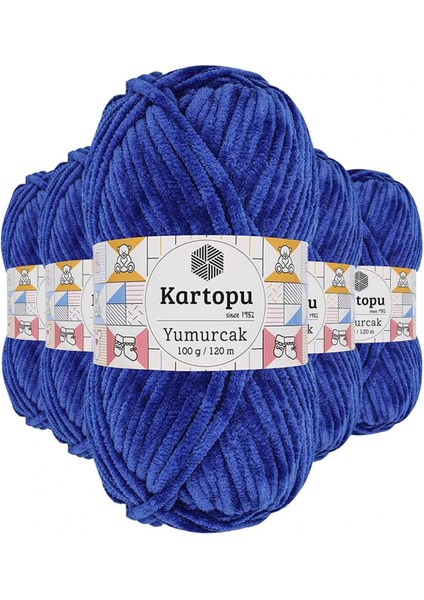 5 Adet Yumurcak Kadife El Örgü Ipi Gece Mavisi K524