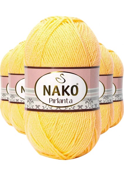 5 Adet Pırlanta Amigurumi El Örgü Ipi Yünü Saman Sarı 215