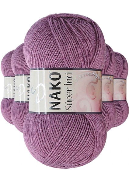 5 Adet Süper Inci El Örgü Ipi 100 gr Koyu Gülkurusu 569