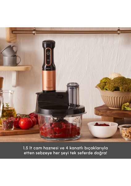 Mastermaid Prosteel Cam Mutfak Robotu Uzun Blender Ayaklı 6 Bıçaklı 2500 W Black Copper fırsatları