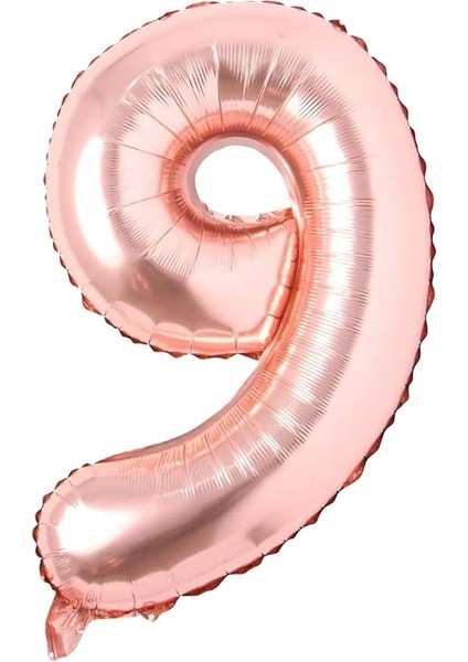 Balon 9 Rakamı Helyum Balon 76 cm (Rosegold)