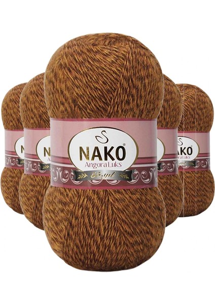 5 Adet Angora Lüks El Örgü Ipi Hardal Muline 21361