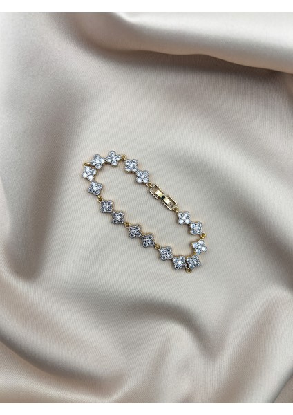 Fıora Bileklik Gümüş Zirkon Taşlı | 316L Çelik - Kararmaz | Hediyelik Kadın