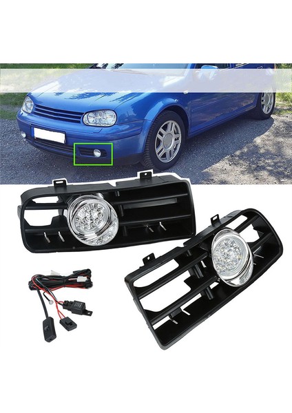 Golf Mk4 1998-2004 Için 1 Takım Araba Izgarası LED Sis Farı Izgarası Alt Gündüz Farı Lambası (Yurt Dışından) fırsatları