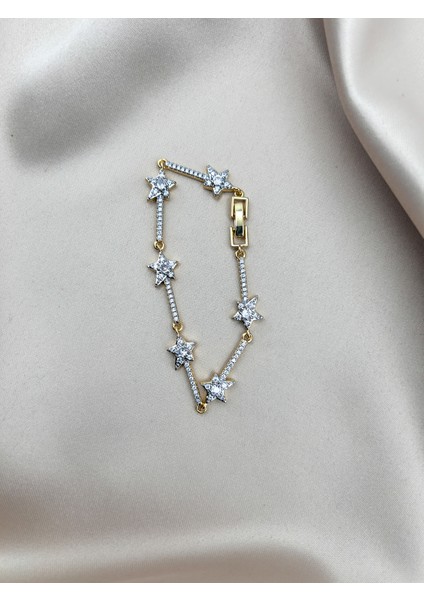 Fıora Yıldız Kesim Bileklik Gold - Zirkon Taşlı | Kadın Şık Hediyelik fiyatları
