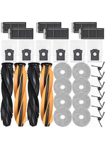 X50 Ultra Robot Süpürge Aksesuarları Yedek Parçaları Ana Yan Fırça Filtreleri Paspas Bezi Toz Torbaları (Yurt Dışından)