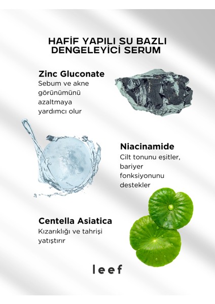 Niacinamide Zn Serum | Su Bazlı | Sebum Düzenleyici | Tüm Ciltler modelleri