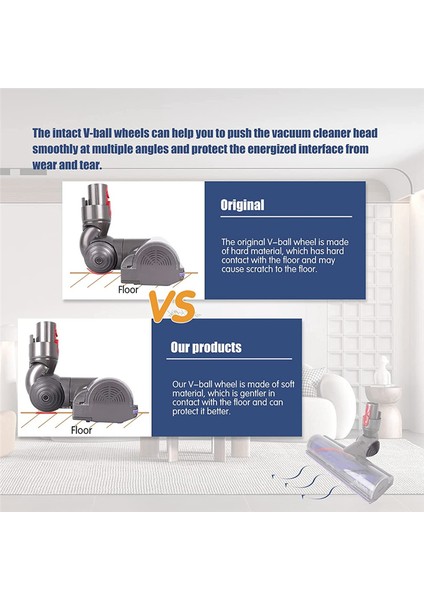 V6 V7 V8 V10 V11 V12 DC58 Elektrikli Süpürge 35W 50W Doğrudan Tahrikli Kafa Tekerlek Parçaları Için Bilyalı Tekerlek Değişimi (Yurt Dışından) modelleri