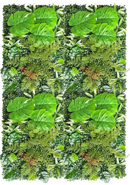 4'lü Yapay Çiçek Duvar Paneli Kırmızı Tomurcuklu 40X60 cm