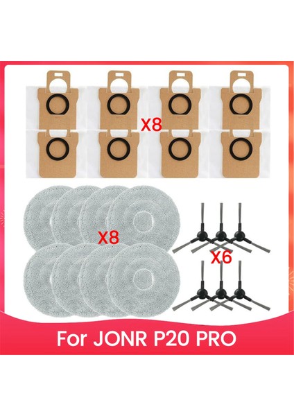 P20 Pro Robot Süpürge, Toz Torbaları, Yan Fırçalar, Paspas Bezi Parçaları Için Yedek Aksesuar Seti (Yurt Dışından)