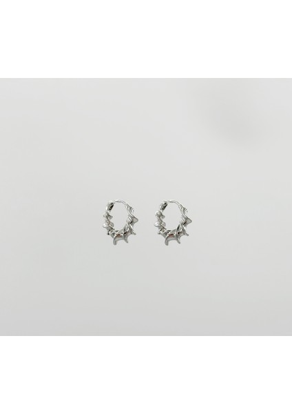 White Gold Plated Enlace Hoop Küpe