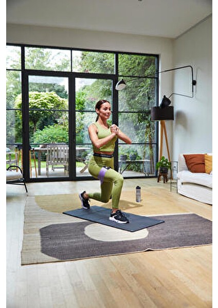 Corength Ayarlanır Direnç Bandı 22 Kg Lavanta Moru ve Siyah Renkli Geniş Bant