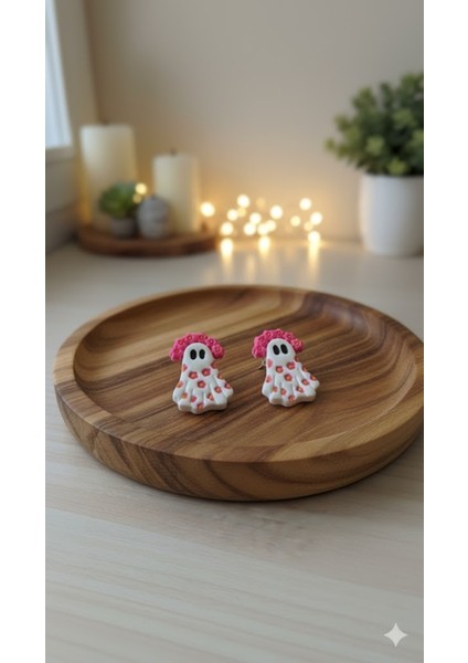 Blossom Boo El Yapımı Pembe Çiçekli Hayalet Küpe - Cadılar Bayramı Koleksiyonu fiyatları