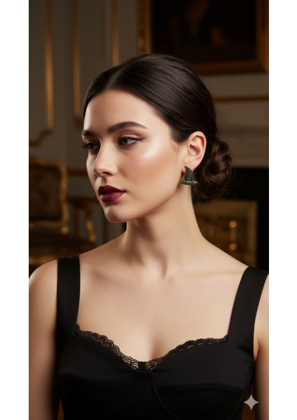 Midnight Witch El Yapımı Polimer Kil Küpe – Siyah Simli Şapka Tasarım