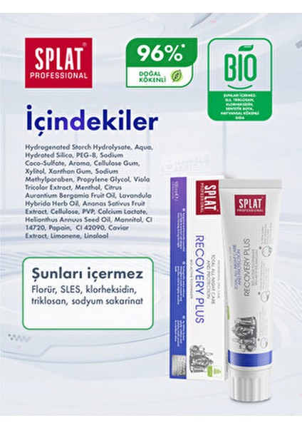 Recovery Plus Diş Macunu Bergamot Aromalı Koruyucu Etki 100 ml Yumuşak Yapı