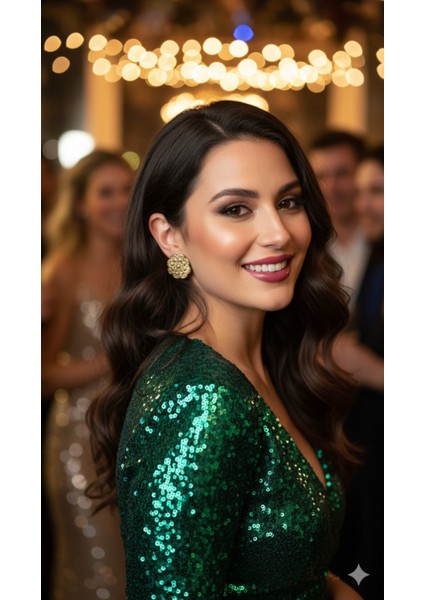 Fioréa El Yapımı Polimer Kil Küpe – Altın Çiçek Form Tasarım – Klasik ve Zarif Model modelleri