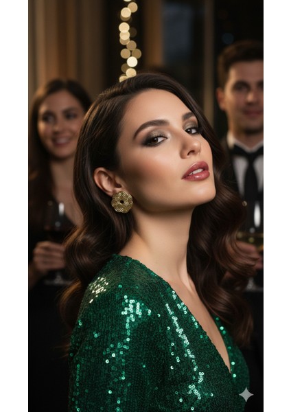 Soléna El Yapımı Polimer Kil Küpe – Altın Çiçek Form Tasarım – Zarif ve Şık Model modelleri