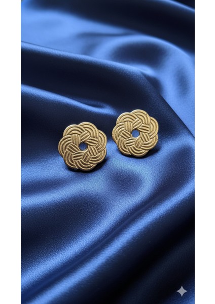 Soléna El Yapımı Polimer Kil Küpe – Altın Çiçek Form Tasarım – Zarif ve Şık Model fırsatları