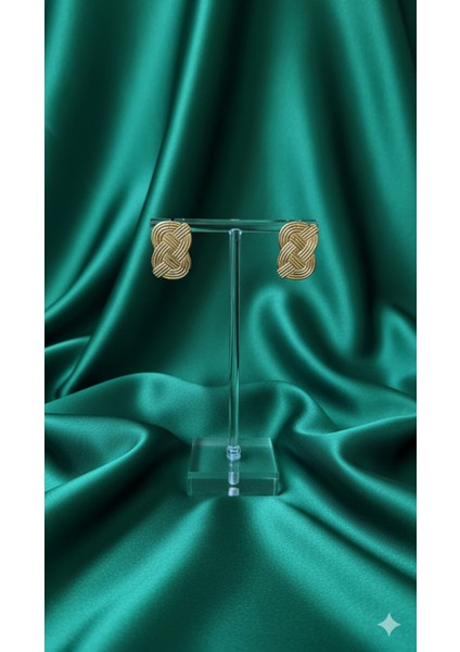 Aurélie El Yapımı Polimer Kil Küpe – Altın Örgü Tasarım – Zarif ve Şık Model fiyatları