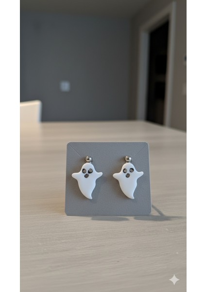 Classic Boo El Yapımı Polimer Kil Küpe – Sevimli Hayalet Tasarım – Alerji Yapmayan Çelik fırsatları