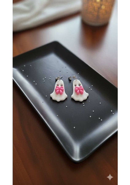 Ghostella Charm El Yapımı Polimer Kil Küpe –sevimli Tasarım Zarif Model – El Yapımı Hediyelik Küpe fırsatları