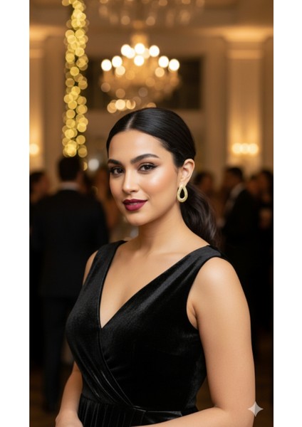 Lustre El Yapımı Dokulu Altın Renk Küpe – Zarif ve Şık Tasarım