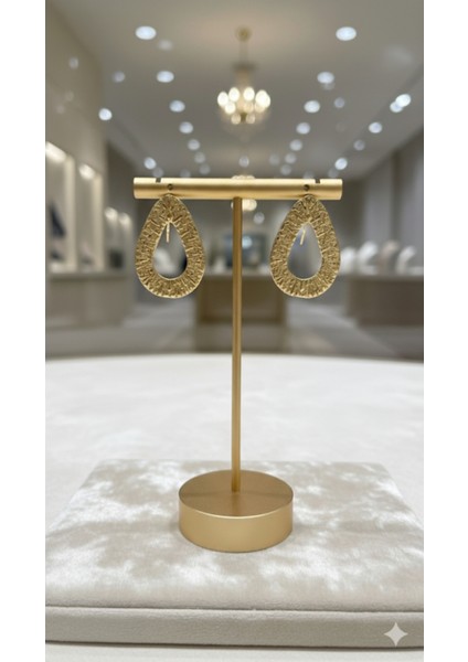 Lustre El Yapımı Dokulu Altın Renk Küpe – Zarif ve Şık Tasarım modelleri