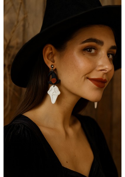 Sweet Howl El Yapımı Polimer Kil Küpe – Halloween Cadılar Bayramı Özel Tasarım