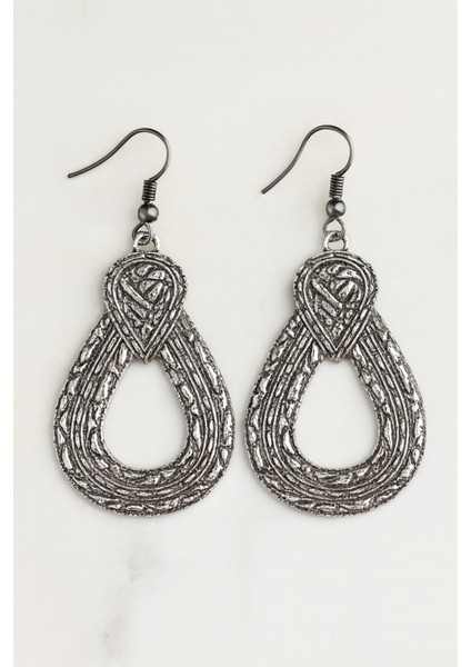 Maréna – Lacivert & Gümüş Dokulu El Yapımı Küpe modelleri