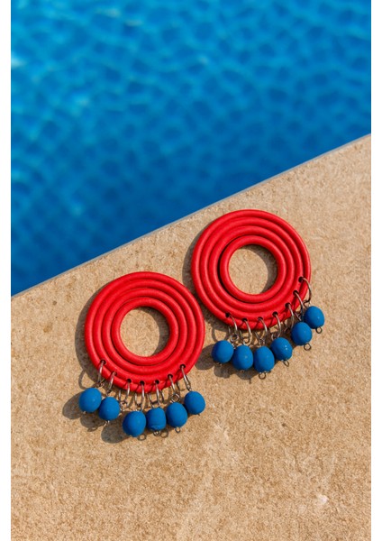 Camila Kırmızı & Mavi El Yapımı Yazlık Küpe – Lu Atelier modelleri