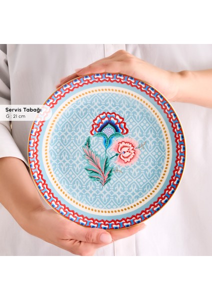 Forever Bone Spello 26 Parça 6 Kişilik Kahvaltı Takımı Blue fırsatları