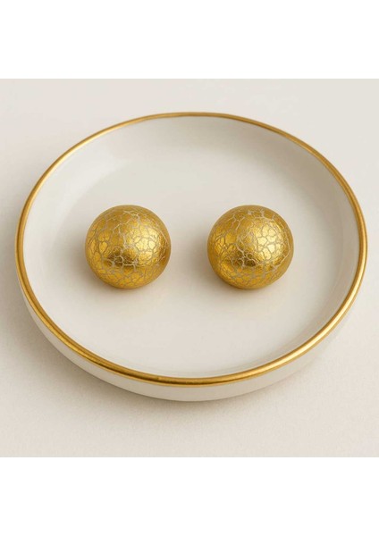 Luce – Zarif Altın Yaldızlı El Yapımı Polimer Kil Yuvarlak Küpe