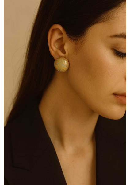 Luce – Zarif Altın Yaldızlı El Yapımı Polimer Kil Yuvarlak Küpe modelleri