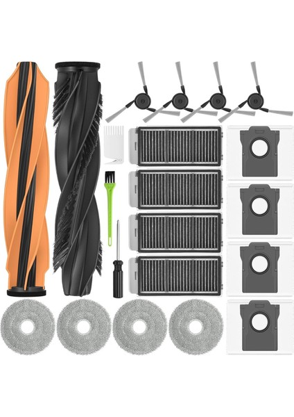 X50 Ultra Complete / L50 Pro Robot Süpürge Aksesuarları Için 21 Parçalı Yedek Parça Seti (Yurt Dışından)