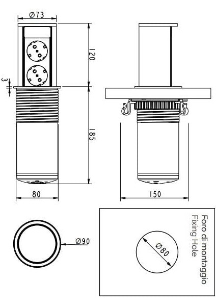 Versa Lift Basaç Pop-Up Silindir Kablosuz Wifi Şarjlı Priz Ünitesi modelleri
