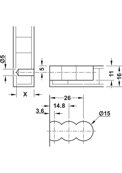 Lamello Cabineo Rta Dolap Bağlantı Elemanı - Siyah 12 Adet