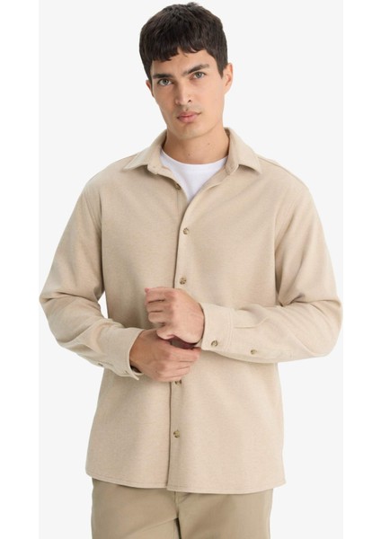 Regular Fit Polo Yaka Twill Uzun Kollu Gömlek modelleri