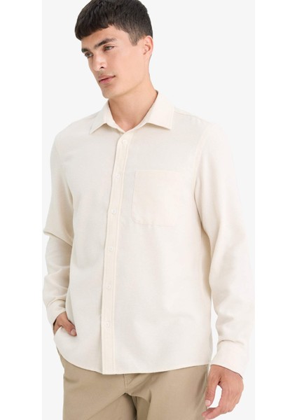 Regular Fit Polo Yaka Pamuklu Uzun Kollu Gömlek E8181AX25AU