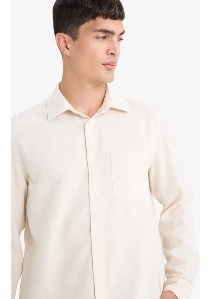 Regular Fit Polo Yaka Pamuklu Uzun Kollu Gömlek E8181AX25AU fırsatları