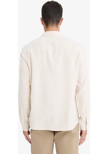 Regular Fit Polo Yaka Pamuklu Uzun Kollu Gömlek E8181AX25AU