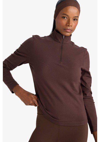 Standart Fit Dik Yaka Sporcu Sweatshirt F1687AX25WN