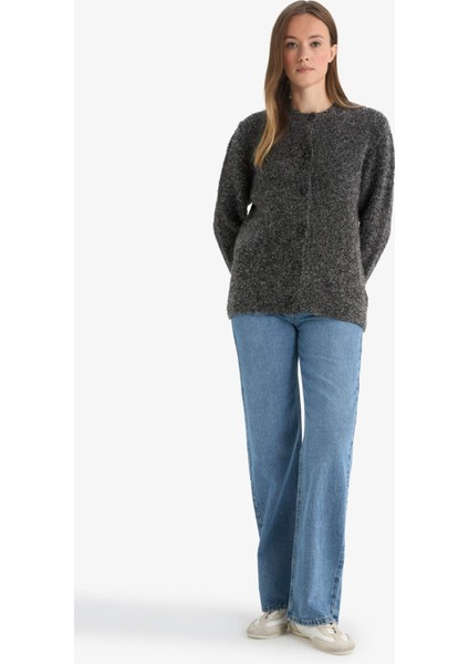 Regular Fit Bisiklet Yaka Triko Düğmeli Hırka F1103AX25AU fiyatları