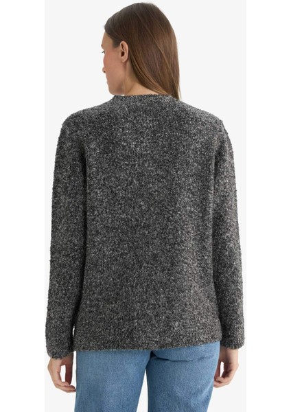 Regular Fit Bisiklet Yaka Triko Düğmeli Hırka F1103AX25AU