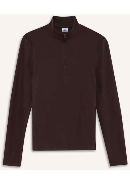 Fit Standart Fit Dik Yaka Sporcu Sweatshirt F1687AX25WN