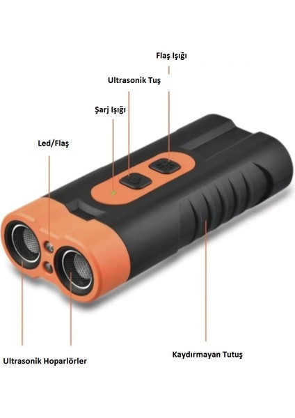 Uzun Menzilli Ultrasonik Köpek Eğitim ve Uzaklaştırma Cihazı - Flaş Işıklı, Şarjlı, Taşınabilir modelleri