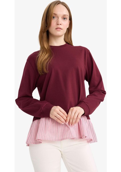 Regular Fit Bisiklet Yaka Etek Ucu Detaylı Sweatshirt Tunik F3293AX25WN modelleri