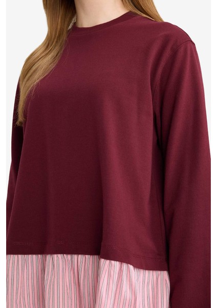 Regular Fit Bisiklet Yaka Etek Ucu Detaylı Sweatshirt Tunik F3293AX25WN fırsatları